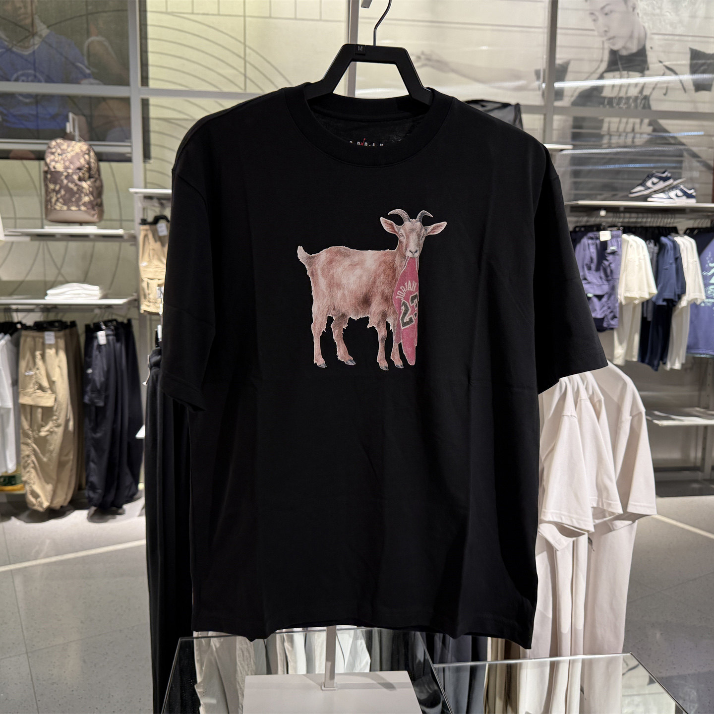 代购NIKE耐克短袖男夏新款Jordan山羊图案印花宽松运动T恤IF0787