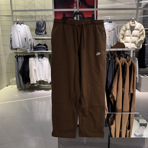 Nike耐克加绒裤子男秋冬针织刺绣保暖运动休闲宽松直筒长裤IF0489