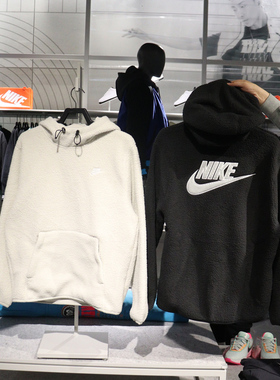 耐克NIKE男子羊羔绒休闲连帽套头衫卫衣外套 DV8155