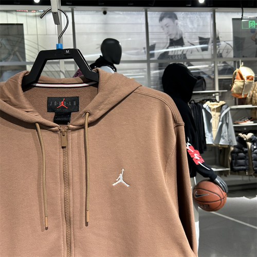 JORDAN外套男刺绣logo针织运动休闲连帽长袖夹克 FV7292-010-091