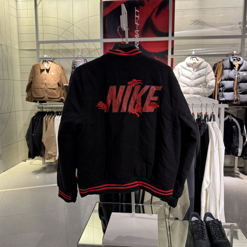 NIKE耐克男子冬季立领棒球服休闲保暖短款夹克外套棉服FZ6372-010