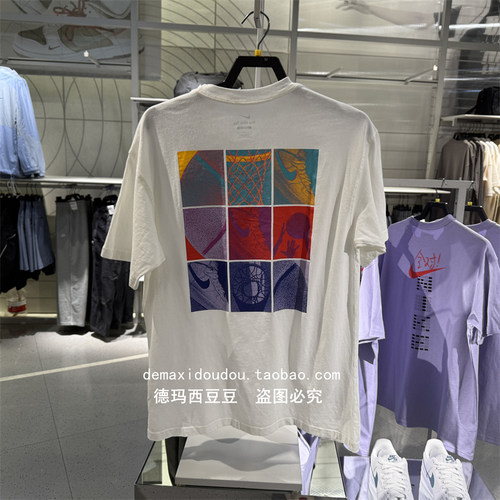 正品NIKE耐克男子水洗做旧款印花短袖棉质半袖T恤 HJ3326-010-133