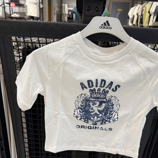 阿迪达斯三叶草女25新款圆领休闲运动宽松舒适短袖JZ0851 JW6033