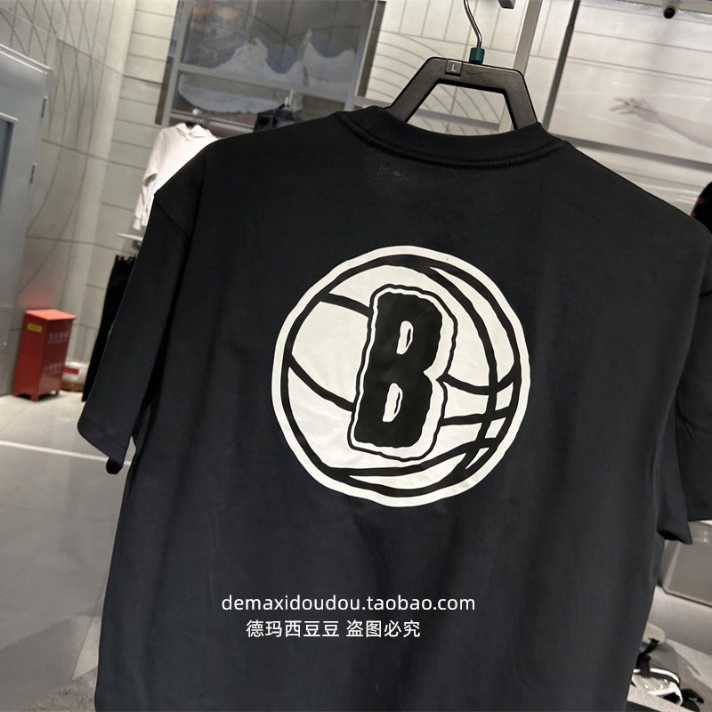 Nike耐克男子篮网队篮球短袖新款印花休闲纯棉透气运动T恤 FN2017