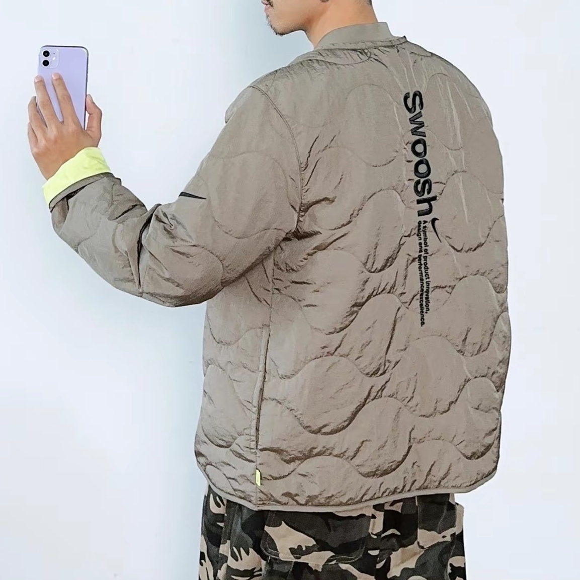 正品【特价】NIKE耐克男休闲运动刺绣SWOOSH宽松棉服外套 FB1909
