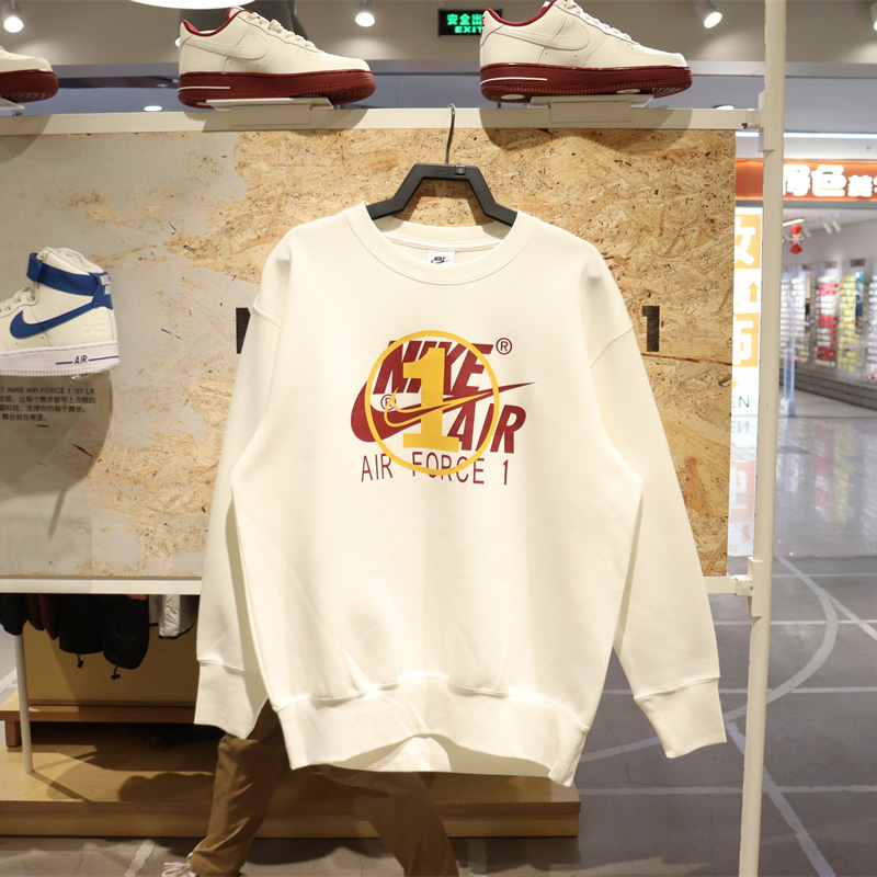 NIKE耐克AF1印花宽松圆领套头衫
