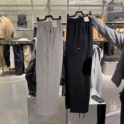 耐克NIKE 男子宽松高克重卫裤冬季新款直筒加绒针织长裤 HV1091
