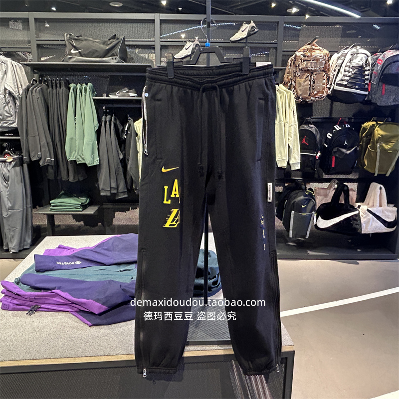 专柜正品Nike耐克洛杉矶湖人队男子长裤冬季新款运动裤 DZ0084