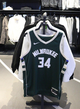 专柜正品NIKE密尔沃基雄鹿队DRI-FIT男子字母歌秋衣 DN2012
