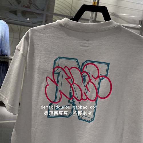 NIKE/耐克男子短袖运动休闲纯棉印花圆领篮球T恤HJ3407-010-100