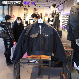 专柜阿迪达斯adidas三叶草女子短款拼接棉服夹克外套 GN4244