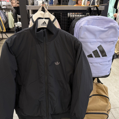 adidas三叶草正品棒球棉服男刺绣logo保暖防风外套JW0980 JX7783