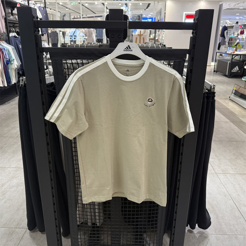 阿迪达斯adidas男子休闲平纹针织宽松透气短袖圆领运动T恤JZ5071