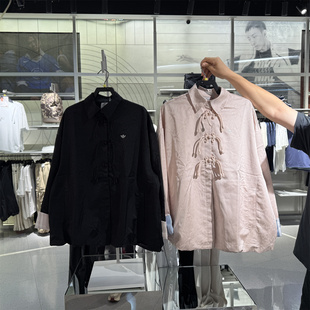 三叶草adidas宋雨琦新中式国风盘扣时尚衬衫外套 KB6407 KB6408