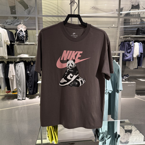 专柜代购Nike耐克男子熊猫印花透气圆领短袖运动T恤  HQ9245-289