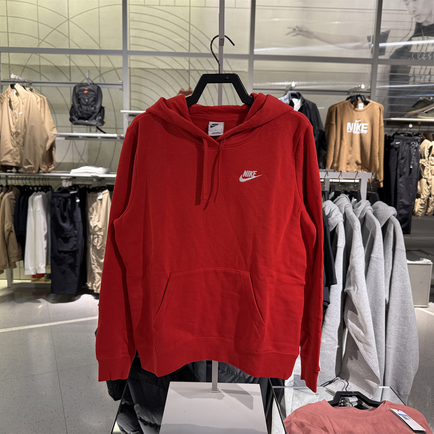 耐克NIKE 女子薄绒套头连帽衫冬季针织休闲运动拼接卫衣 DQ5794