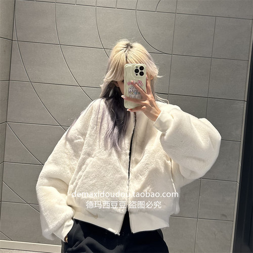 Nike/耐克女毛绒双面穿拉链夹克