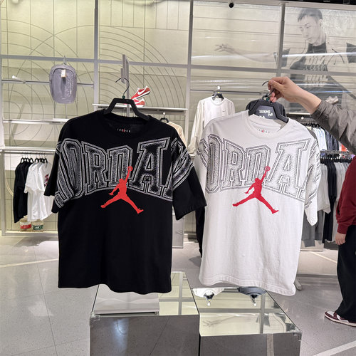 专柜正品nike耐克男子JORDAN大字母印花运动休闲短袖T恤 IQ0709