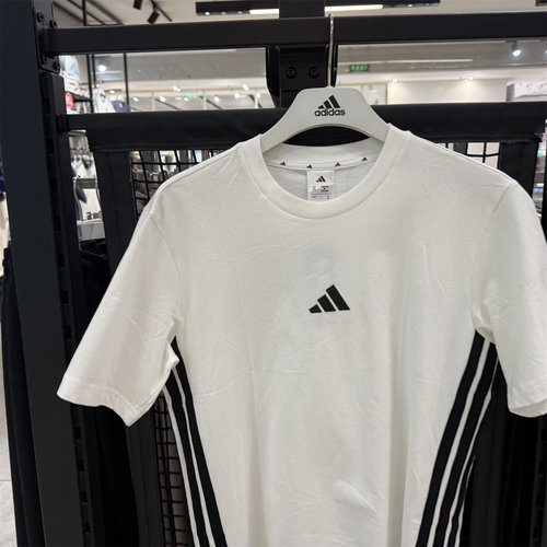 Adidas阿迪达斯男子新款条纹休闲运动半袖短袖T恤 JE6388 JD1906