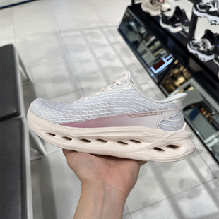 斯凯奇Skechers闪穿女子厚缓震透气休闲鞋轻便一脚蹬健步鞋129404