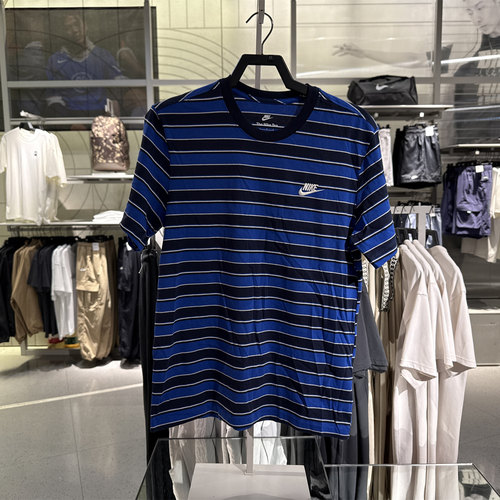 专柜正品Nike耐克CLUB男休闲叠搭轻便柔软舒适纯棉T恤 HJ0551-451