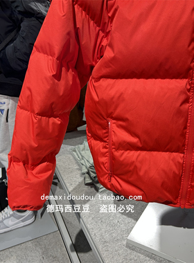 耐克红色面包羽绒服男女装春秋新年款宽松情侣棉羽外套夹克FZ5029