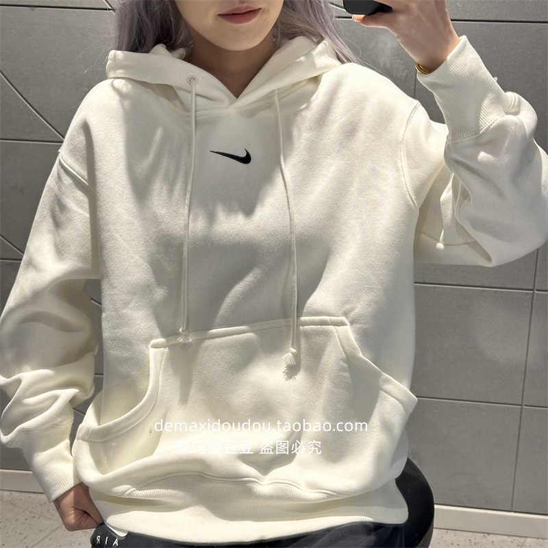 正品耐克NIKE女子2022冬季新宽松连帽套头卫衣DQ5861-010-259-133