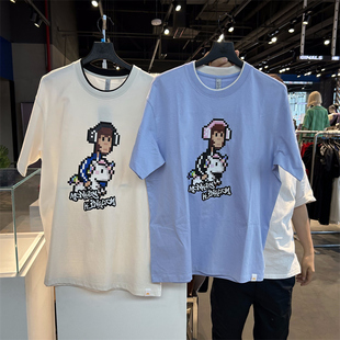 三叶草Monkey Kingdom联名男女像素风运动短袖T恤 IP1798 IP1799