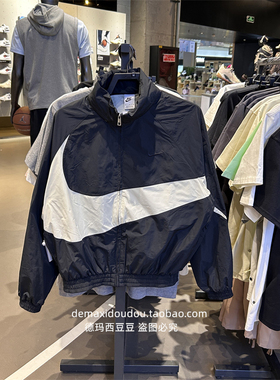 专柜正品Nike耐克SWOOSH男子休闲运动大勾子印花梭织夹克 FB7878