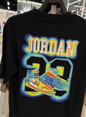 Nike耐克男子短袖宽松纯棉23印花JordanAJ飞人透气运动T恤 IF0620