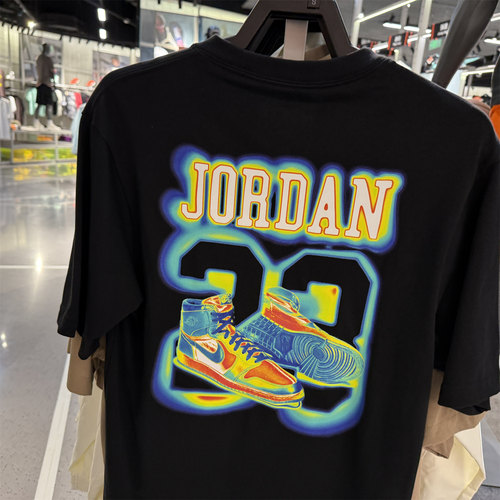 Nike耐克男子短袖宽松纯棉23印花JordanAJ飞人透气运动T恤 IF0620