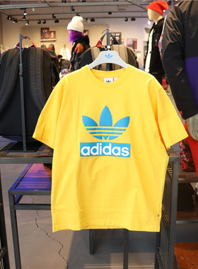 专柜正品adidas三叶草男魔术贴圆领短袖T恤 H09348 H09345 H09346