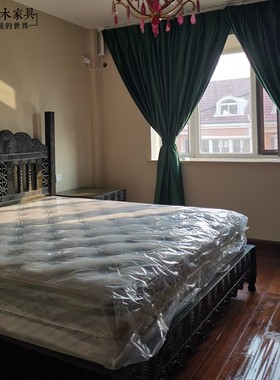 摩洛哥风格实木床印度波西米亚家具BD278-3C东南亚风格1米8双人床