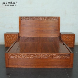 1米8双人床可定制家具BD209东南亚风格 新中式 中式 实木雕花双人床