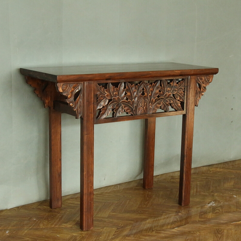 东南亚风格实木玄关桌泰国家具雕花神台tb154-1供桌墙边桌玄关台