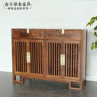 禅意新中式 实木花梨木刺猬紫檀木餐边柜 红木餐边柜古今CB577明式