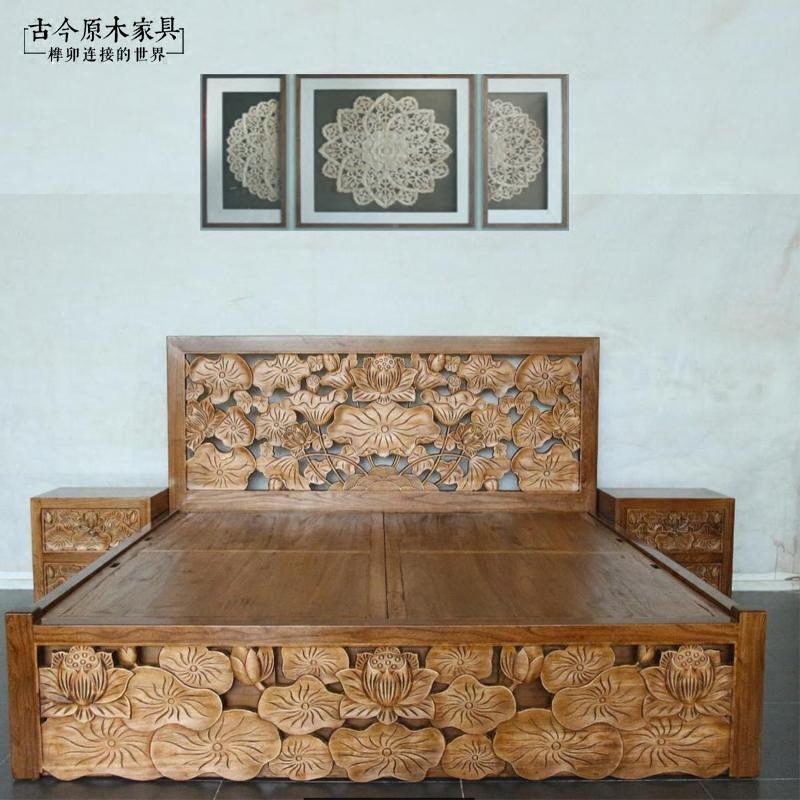 东南亚风格家具实木古今箱体床
