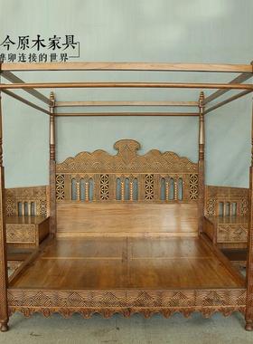 东南亚风格实木架子床刺猬紫檀BD278-3摩洛哥风格四柱架子床泰式