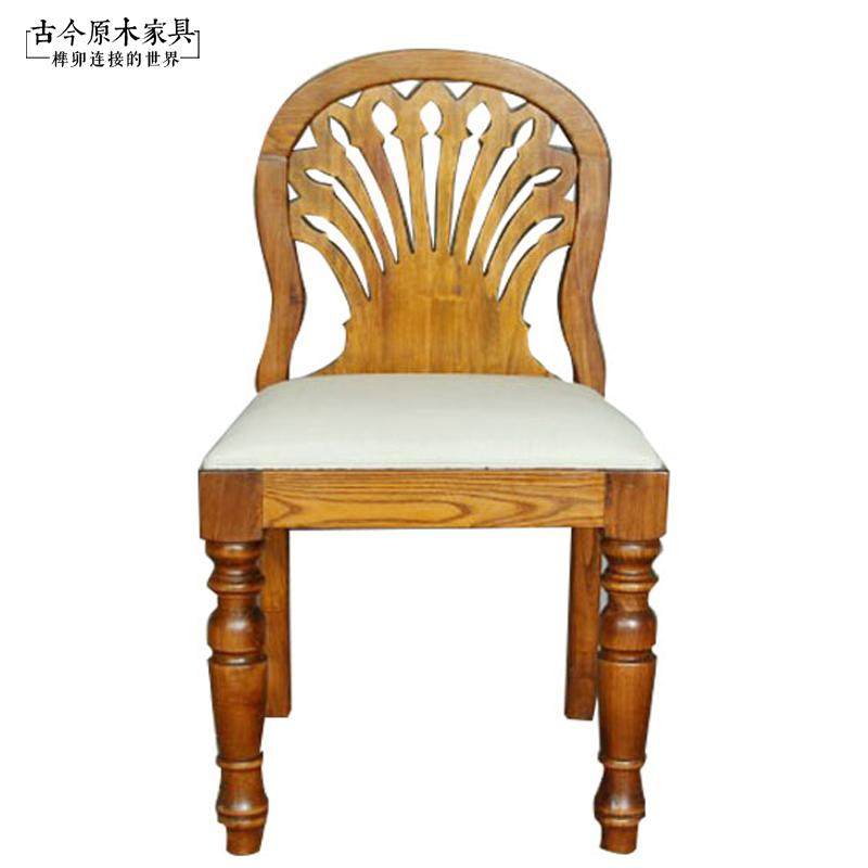 Southeast Asia style solid wood Dining chair India furniture Ancient CH200 Thai Elm Carved solid wood Soft roll Dining chairin the Residential furniture , Class Seats , Chairs , Chair  category - from Buy2taobao.com to provide professional Taobao agent buy service