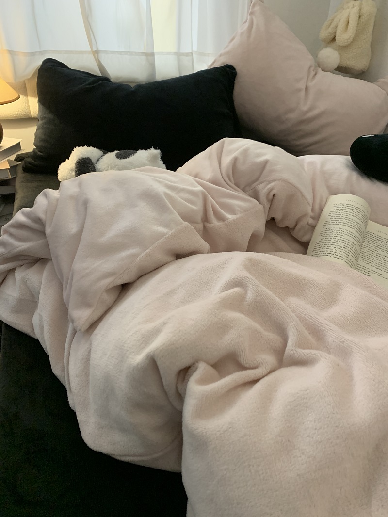 冬季加绒加厚四件套牛奶绒
