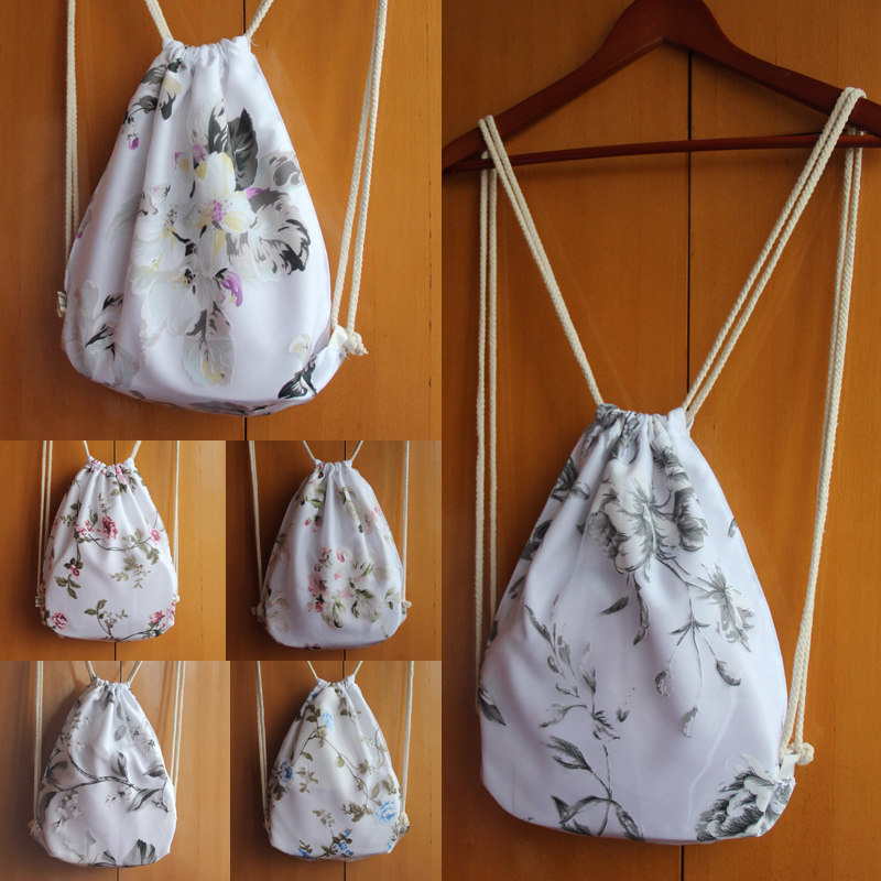 花色文艺风索袋汉服配饰涤纶包