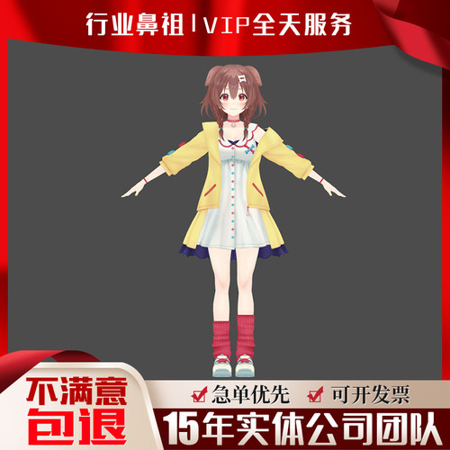 live2d虚拟主播形象二次元3D立绘皮套vup直播定制作数字人UE代做