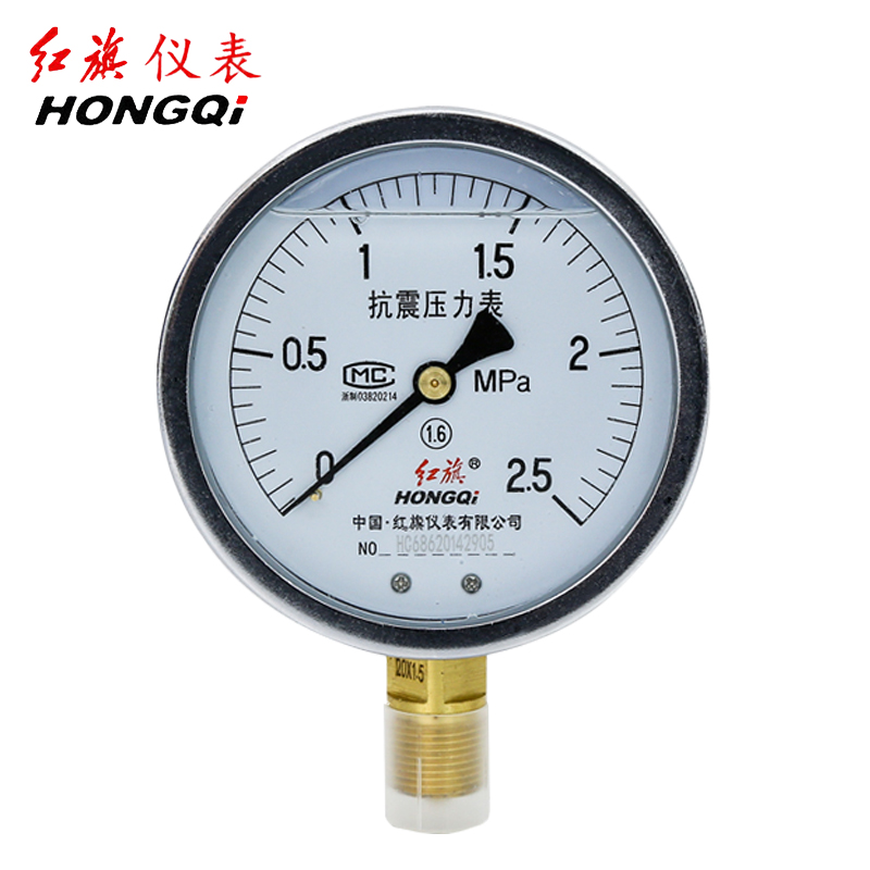 红旗耐震压力表防震ytn10040mpa