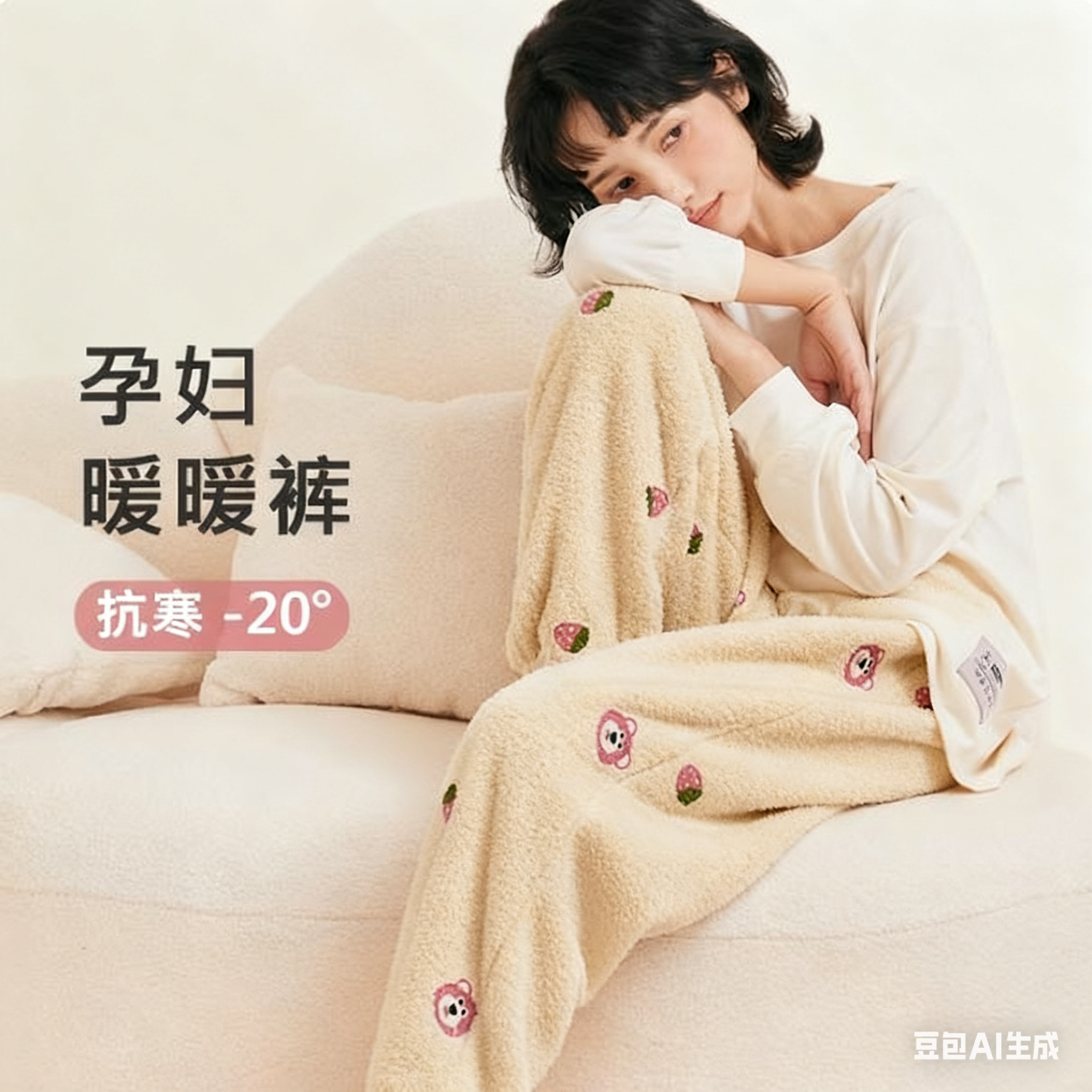 孕妇怀孕睡裤加厚加绒家居暖暖裤保暖宽松长裤秋冬季可调节孕妇裤