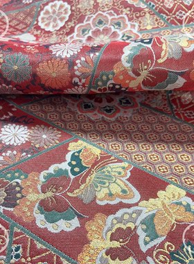 新中式宋锦拼花织金汉服面料
