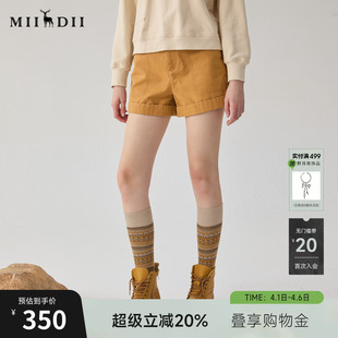 简约时尚 谜底A型短裤 女士冬季 新品 244MK1676 高腰百搭宽松靴裤
