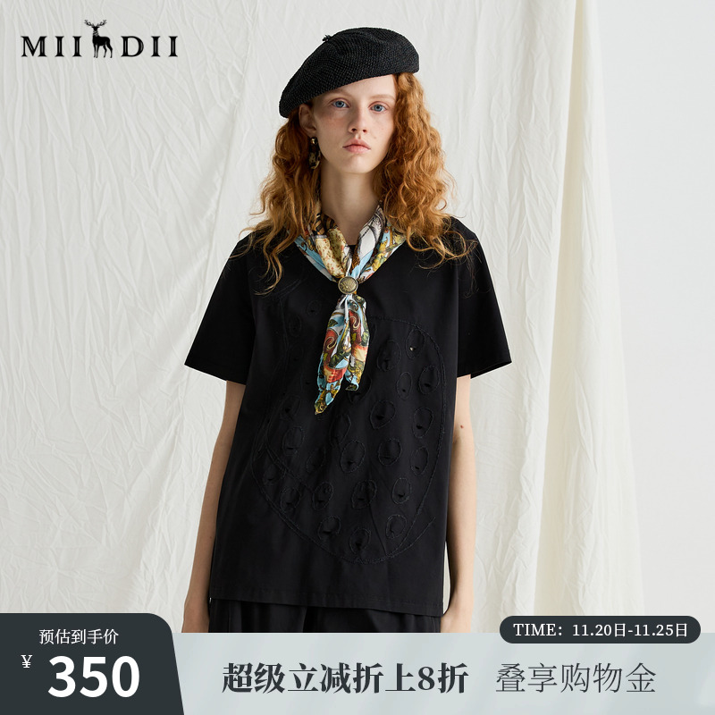 棉氨纶T恤，激光镂空，艺术个性兼备。