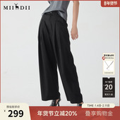 女2025春新款 通勤风职场气质时尚 长裤 谜底阔腿裤 休闲裤 255MK3006