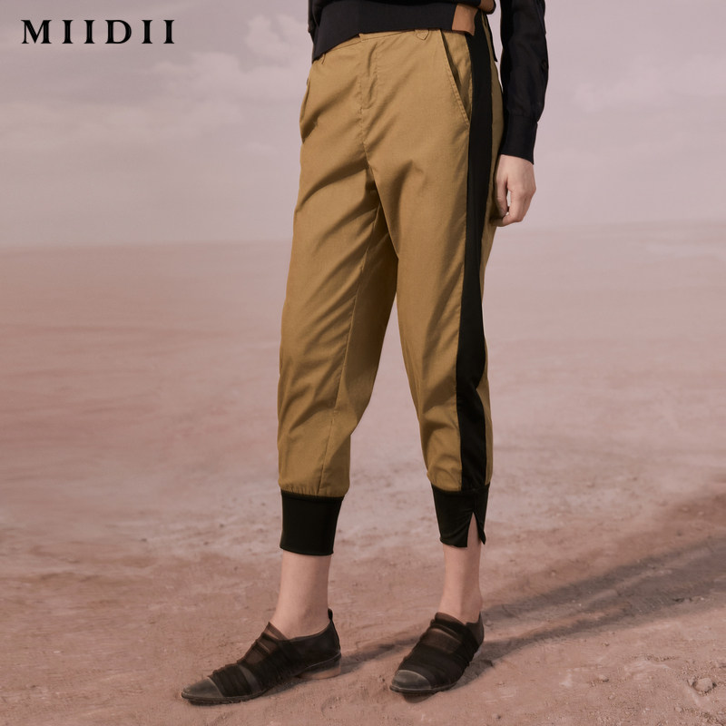 【商场同款】MIIDII/谜底20秋新品九分裤时尚拼接运动裤203MK1981