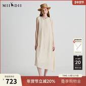 谜底连衣裙无袖 女2025夏新品 帕斯蒂尔风度假不规则A型裙252ML0549